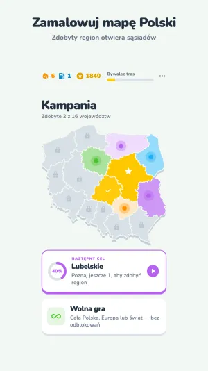 Mapa podboju Polski w grze Skąd Ta Blacha?