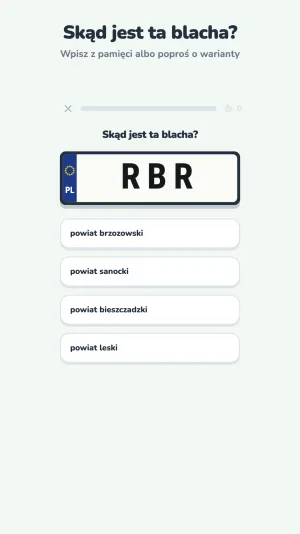 Pytanie o wyróżnik tablicy rejestracyjnej w grze Skąd Ta Blacha?